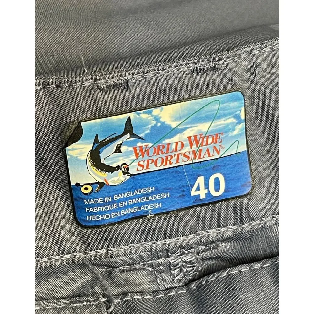 Coastal World Wide Sportsman Cargo Shorts Size 40 Slate Blue Polyester Outdoor